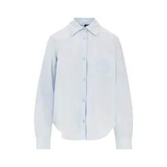 Loewe Anagram embroidery cotton-blend shirt Woman 40
