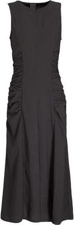 8 by YOOX SLEEVELESS MAXI DRESS W/ FRONT GATHERING
