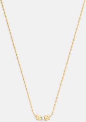Coach Cube Pearl Rondelle Pendant Necklace