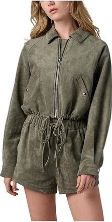 Blank NYC Desert Sage Faux Suede Jacket Womens Coat Green : MD, Polyester/Spandex/Suede