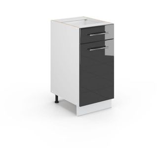 Vicco Armario De Ba&ntilde;o Mediano Fame-line, Antracita Alto Brillo, 40 X 81.6 Cm Sin Encimera Vicco