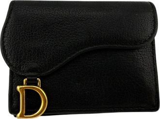 Dior Black Leather Wallet (Tri-Fold) (Pre-Owned)