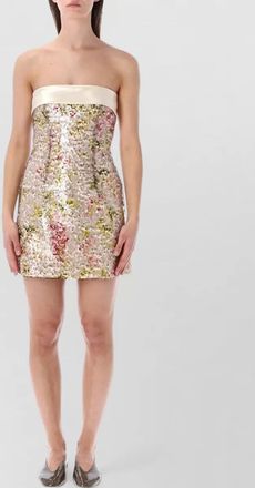 Alberta Ferretti floral sequin sleeveless mini dress