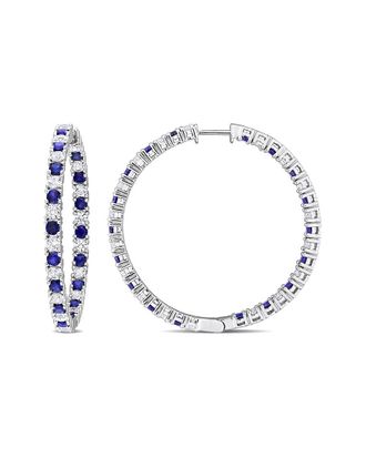 Rina Limor Silver 10.44 Ct. Tw. Lab-Grown Sapphire Earrings