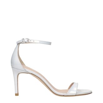Stuart Weitzman White Leather Stiletto Heel Womens Sandals