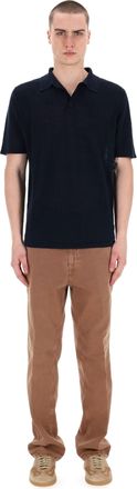 Roberto Collina Short Sleeve Linen Polo