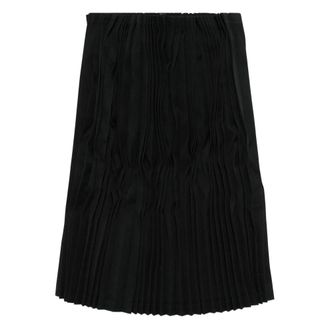 Comme Des Gar&ccedil;ons Midi Skirts, female, Black, S, Black Pleated Skirt