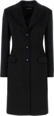 Dolce & Gabbana Panno Lana Gr 570 - Dames - Mantel - Zwart - M - Wol - Jassen