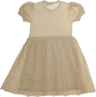 Emporio Armani Girls Dress, Beige Viscose Blend