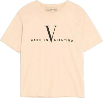 Valentino T-shirt - Heren - T-shirts - Beige - XL - Katoen - Tops