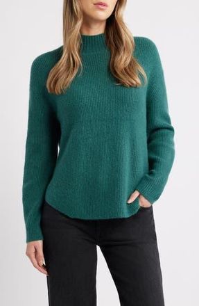 Caslon Shirttail Mock Neck Sweater in Green Jasper at Nordstrom Rack, Size Xx-Small