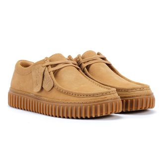 Clarks Torhill Lo Suede herenschoenen donker zand