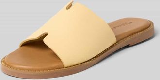 Tamaris Tamaris Pantoletten aus echtem Leder in Hellgelb, Gr&ouml;&szlig;e 36