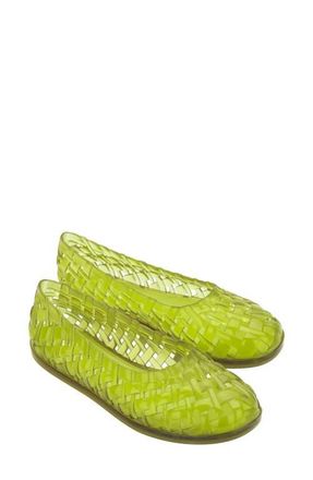 Melissa Possession Water Resistant Jelly Ballet Flat in Green at Nordstrom, Size 10