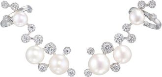 Anabela Chan 18kt white gold Constellation pearl ear cuffs - women - 18kt Gold/18K White Gold & Rhodium Vermeil/White Freshwater Pearl - One Size