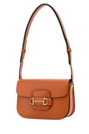 Gucci Womens Orange Small Gucci Horsebit 1955 Shoulder Bag Newdarkrusty Calf Skin Borse A Mano