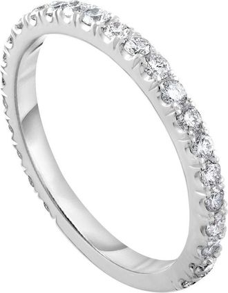 Diana M. Jewels platinum lab ground round diamond eternity band weighing 1.15cts tw set in a shared prong setting