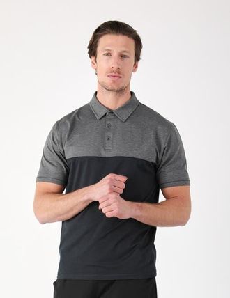 Glyder Halfway Polo in Black/carbon at Nordstrom, Size Xx-Large