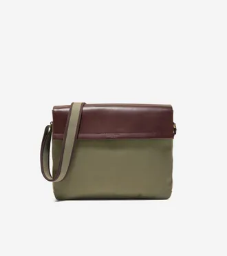 Cole Haan Mens Judson Brushed Twill Messenger Bag - Green