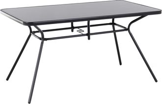 Beliani Beliani - Mesa De Jard&iacute;n Cuadrada Acero Revestido De Polvo Negro 140 X 80 Cm Moderna Exterior Livo