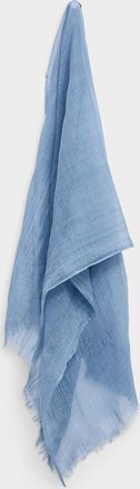 Simons Womens Frayed-edging linen-like lightweight scarf