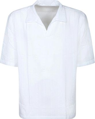 Officine G&eacute;n&eacute;rale Wit Gestreept Poloshirt - Heren - Polos - Wit - S - Tops