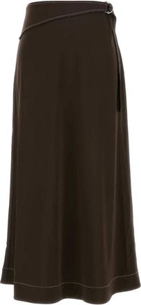 Tory Burch Bruine viscose rok - Dames - Maxi Rokken - Bruin - 2XS - Rokken
