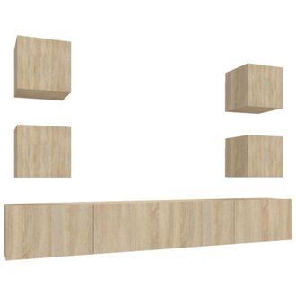 vidaXL Vidaxl - Set De Muebles Para Tv 6 Pzas Madera Contrachapada Roble Sonoma