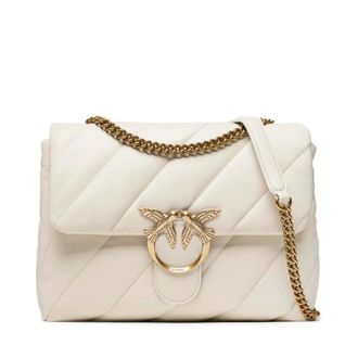 Pinko Love Big Puff Schoudertas - Dames - Schoudertassen - Wit - ONE Size - Leer - Tassen