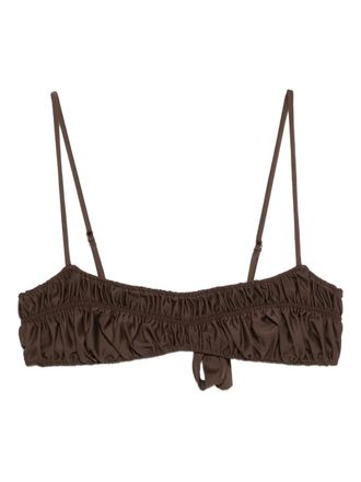 Faithfull The Brand Rocio ruched bikini top - Marrone