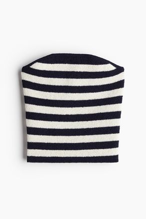 H&M Gestricktes Tubetop - Marineblau/Gestreift