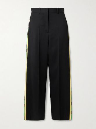 Loewe Pantaloni A Gamba Dritta In Lana Con Righe - Nero