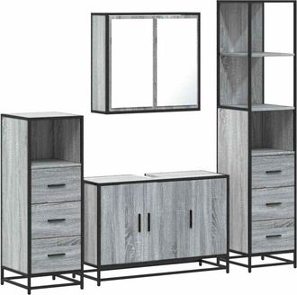 vidaXL Vidaxl - 4 Piece Bathroom Furniture Set Grey Sonoma Engineered Wood