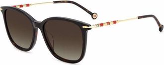 Carolina Herrera Brown Gradient Square Ladies Sunglasses HER 0100/G/S 0086/HA 56