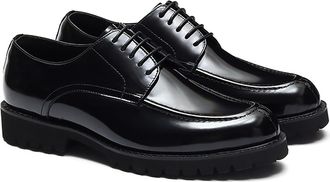 Generic Mens Professional Oxford Dress Shoes with Non-Slip Sole, Breathable Leather for Office and Business Events(Black,8.5 UK)