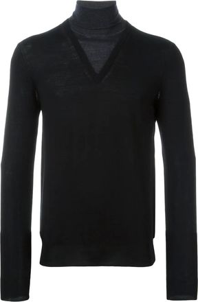 Paolo Pecora layered roll neck sweater - Zwart