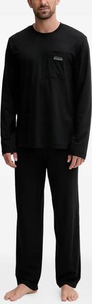 HUGO BOSS Pyjama met logoprint - Zwart