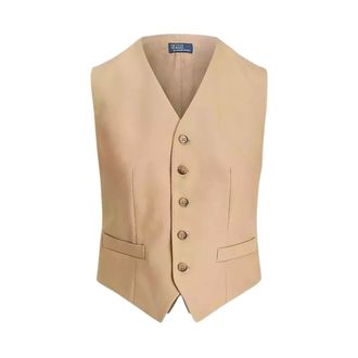Ralph Lauren Vests, female, Beige, Size: 2XS Beige Cotton Vest