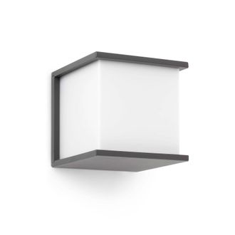 Netlighting Kubick 1 Light Outdoor Wall Light Dark Grey IP44 E27