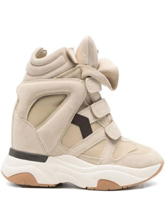 Isabel Marant wedge-sole strap sneakers - Neutrals
