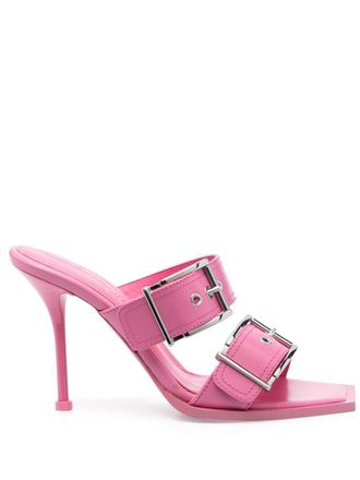 Alexander McQueen Alexander Mcqueen Womens 100Mm Buckle Leather Sandals