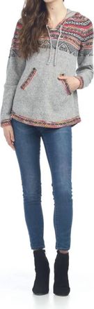 Papillon Fairisle Print Pullover With Hoody In Grey