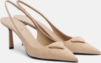 Prada Suede slingback pumps
