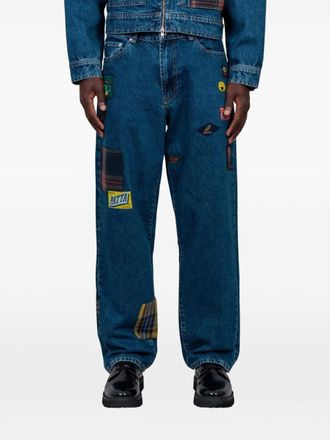 Patta Pantaloni con design patchwork - Blu
