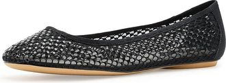 Franco Sarto Christina Ballerina/Skimmer Shoes Womens Flat Shoes Black Woven Mesh : 8.5 M, Linen/Mesh/Synthetic