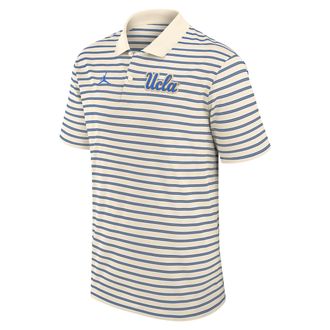 Nike Jordan Mens UCLA Striped Jordan Brand Dri-FIT College Polo in Brown | 0JLX0F2PUCL-QX7