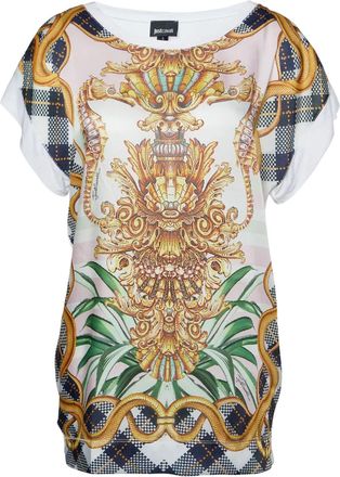 Cavalli baroque-print T-shirt - White