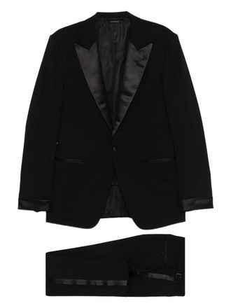 Tom Ford shawl-lapels suit - men - Wool/Elastane/Cupro/Silk/Cotton - 48 - Black