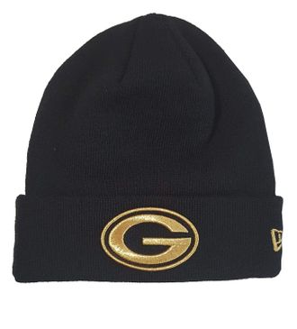 New Era Green Bay Packers Beanie NFL Essential Metallic Logo Black - One-Size