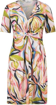 Vera Mont Kleedjes, Dames, Veelkleurig, XL, Leer, Jurk met tropische print voor de zomer